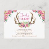フローラの素朴なアンティーラーの女の子の本の赤ちゃんシャワー エンクロージャーカード (正面)