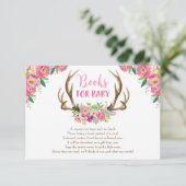 フローラの素朴なアンティーラーの女の子の本の赤ちゃんシャワー エンクロージャーカード (スタンド正面)