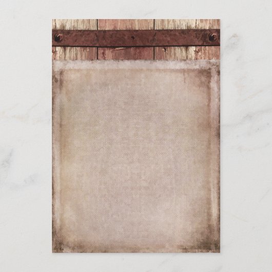 フローラの素朴BurlapとWood結婚の情報 エンクロージャーカード (裏面)