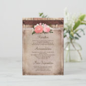 フローラの素朴BurlapとWood結婚の情報 エンクロージャーカード (スタンド正面)