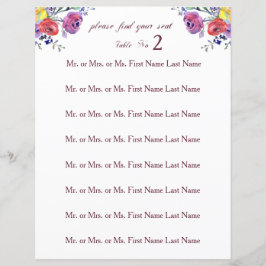 フローラの結婚水彩表の看板