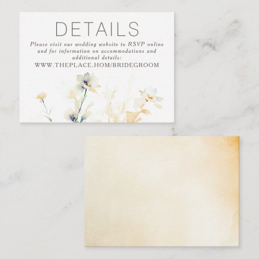 フローラの結婚詳細小型エンクロージャカード エンクロージャーカード (正面/裏面)