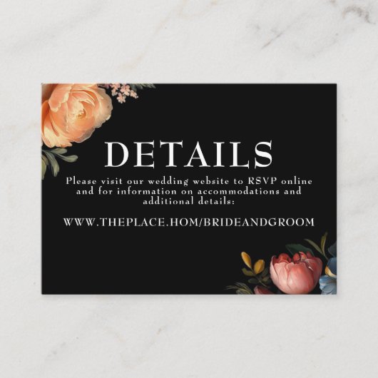 フローラの結婚詳細小型エンクロージャカード エンクロージャーカード (正面)