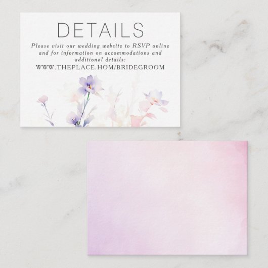 フローラの結婚詳細小型エンクロージャカード エンクロージャーカード (正面/裏面)