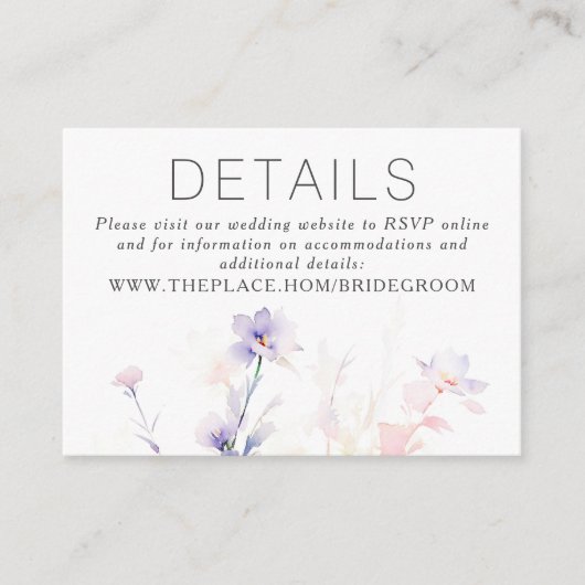 フローラの結婚詳細小型エンクロージャカード エンクロージャーカード (正面)