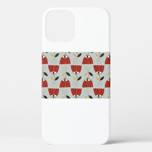 フローラの継ぎ目のないお洒落赤い花模様 Case-Mate iPhoneケース (裏面)