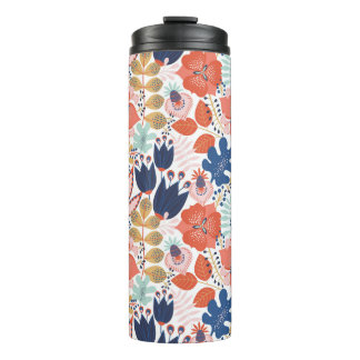 フローラの継ぎ目のないパターンを白にします。抽象芸術 タンブラー