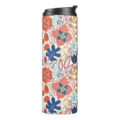 フローラの継ぎ目のないパターンを白にします。抽象芸術 タンブラー (回転左)