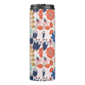 フローラの継ぎ目のないパターンを白にします。抽象芸術 タンブラー (裏面)