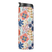 フローラの継ぎ目のないパターンを白にします。抽象芸術 タンブラー (回転右)