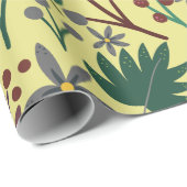 フローラの継ぎ目のないパタ葉ーンの花、枝 ラッピングペーパー (ロールコーナー)