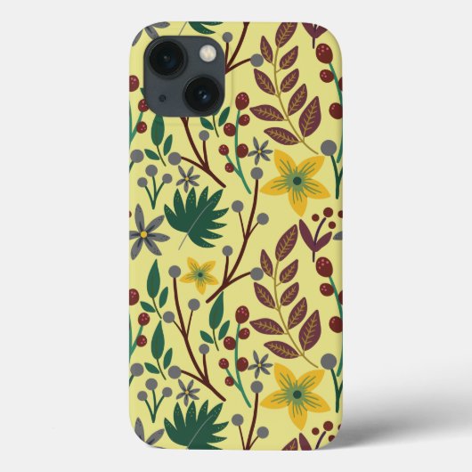 フローラの継ぎ目のないパタ葉ーンの花、枝 Case-Mate iPhoneケース (裏面)