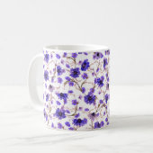 フローラの継ぎ目のないマリゴールドの花模様 コーヒーマグカップ (正面左)
