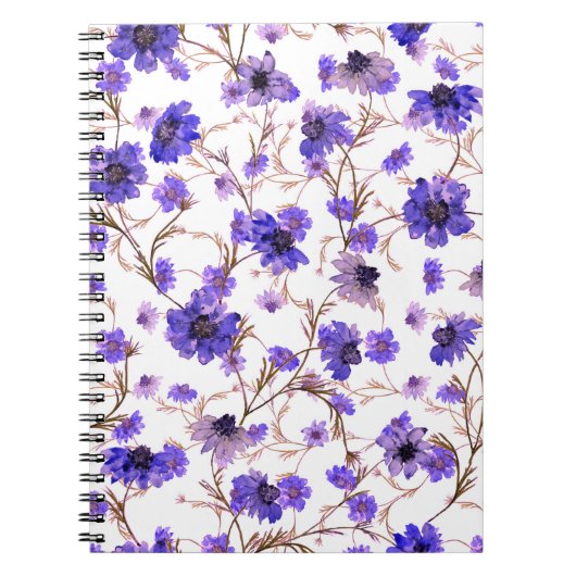 フローラの継ぎ目のないマリゴールドの花模様 ノートブック (正面)