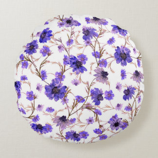 フローラの継ぎ目のないマリゴールドの花模様 ラウンドクッション