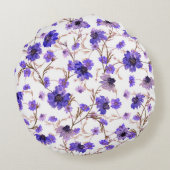 フローラの継ぎ目のないマリゴールドの花模様 ラウンドクッション (裏面)