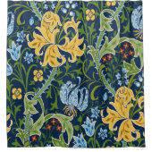 フローラの継ぎ目のない大きな花とユリと シャワーカーテン (正面)