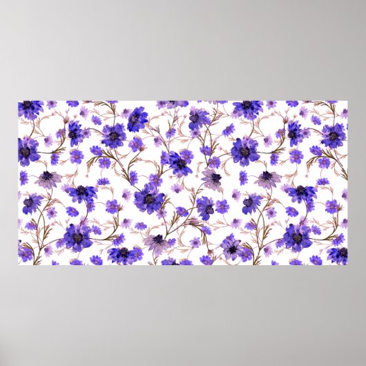 フローラの継ぎ目のない模様 ポスター (正面)