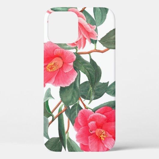 フローラの継ぎ目のない模様、赤い椿の花 Case-Mate iPhoneケース (裏面)