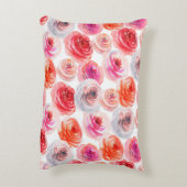 フローラの継ぎ目のない水彩画 アクセントクッション (裏面(縦))