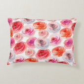 フローラの継ぎ目のない水彩画 アクセントクッション (裏面)