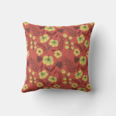 フローラの継ぎ目のない花黄色と赤 クッション (裏面)