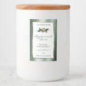 フローラの緑と金ゴールドフレームの白い製品ラベル フードラベル (正面)