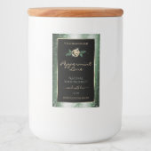 フローラの緑と金ゴールドフレームの黒い製品ラベル フードラベル (正面)