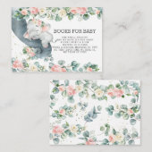 フローラの緑のベビー象が代わりに本を持ってくる エンクロージャーカード (正面/裏面)