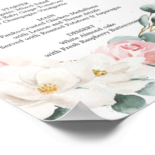 フローラの緑のメニューまたはバーのメニュー記号 ポスター (角)