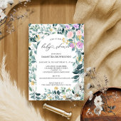 フローラの緑の予算の赤ちゃんシャワー 招待状