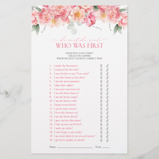 フローラの緑の彼は彼女はピンクのシャワーのゲームを言った (正面)