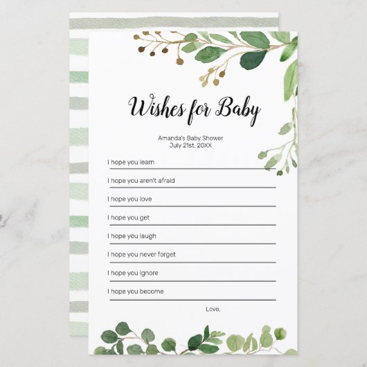 フローラの緑の水の色の願いベビーゲーム (正面/裏面)