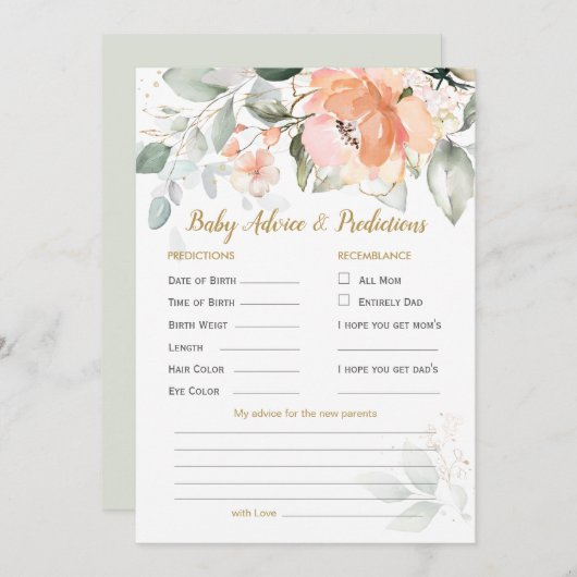 フローラの緑の葉のベビー予測とアドバイス (正面/裏面)