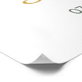 フローラの緑の葉、ようこそバプテスマのサイン ポスター (角)