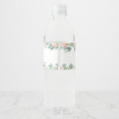 フローラの緑の象の女の子の赤ちゃんシャワーの好意 ペットボトルラベル (裏面)