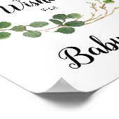 フローラの緑の赤ちゃんシャワーがベビーのサインを願う ポスター (角)