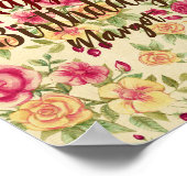 フローラの繁栄誕生日の願いカラフル ポスター (角)