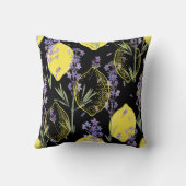 フローラの背景に手描きのラベンダー色の花を付ける クッション (裏面)