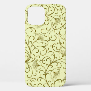 フローラの背景美しいヴィンテージイラストレーション。 iPhone 12ケース