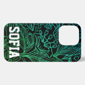 フローラの背景（名前の付いた電話ケース） iPhoneケース (裏面横)