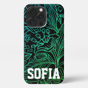 フローラの背景（名前の付いた電話ケース） iPhone 13 PROケース