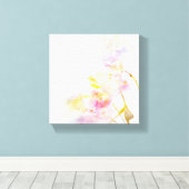 フローラの背景（水彩の花） キャンバスプリント (インサイチュ (ウッドフロア))
