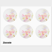 フローラの背景（水彩の花） ラウンドシール (シート)