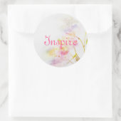 フローラの背景（水彩の花） ラウンドシール (バッグ)