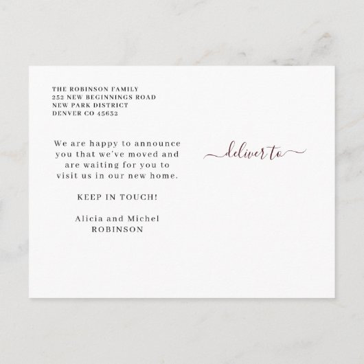 フローラの色モダン移エレガント動 案内ポストカード (裏面)