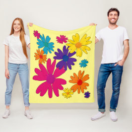 フローラの花のベッド フリースブランケット