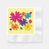 フローラの花のベッド 縁ありカクテルナプキン (正面)