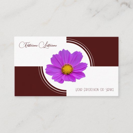 フローラの花の書道紅白 名刺 (正面)