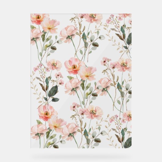 フローラの花の背景 アクリルサイン (正面)